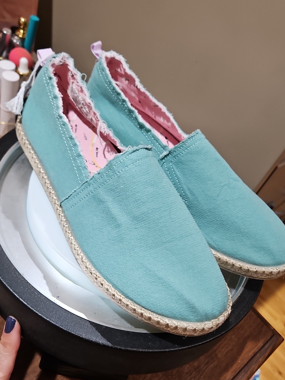 Vionic Teal Canvas Espadrille Slip-On - Picture 5 of 14